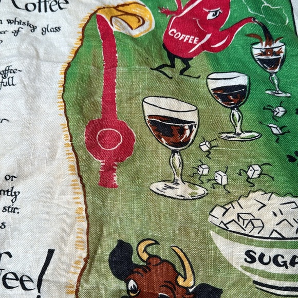 Vintage Irish Coffee Recipe Pure Linen Dishtowel - Picture 8 of 8